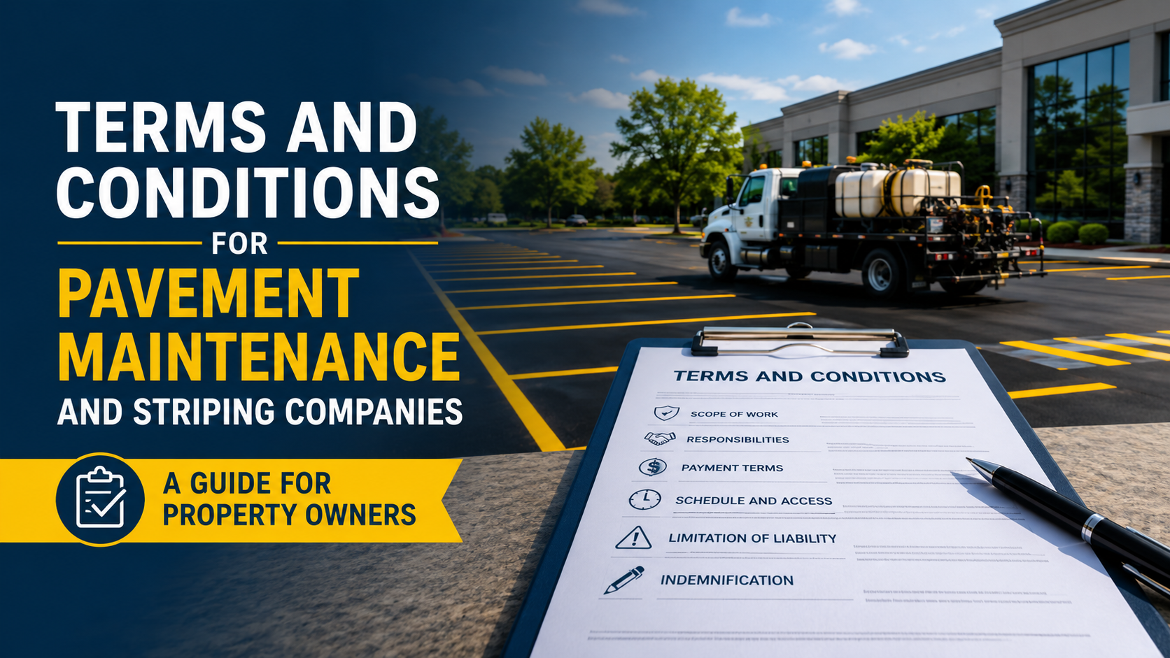 Terms and Conditions for Pavement Maintenance and Striping Companies: A Guide for Property Owners